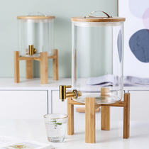 Nordic large-capacity glass drinking bucket household tea water tank with faucet high temperature cold kettle Cola bucket juice bucket