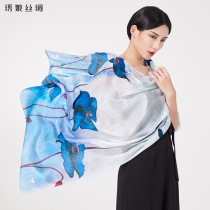 2021 New 100% silk scarf female silk Joker Spring and Autumn Long mulberry silk shawl mother gift box