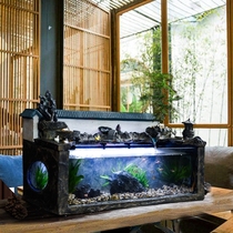 Large goldfish tank aquarium lazy people change water back filter living room small household desktop ecological creative decoration