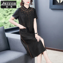 Mrs. Kuo authentic Hangzhou silk mother fragrant cloud yarn silk dress Noble loose straight mulberry silk skirt