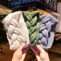 Autumn and winter net red knitted wool cross hairband Korean ins sweet simple wide-brimmed hairband Sen womens headdress products