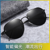 Net red ink mirror woman Han version of the wave anti-UV 2022 new ins glasses big frame round face polarized sunglasses man