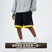 ZONOS 2021 Summer New Collision Color Fake Two Shorts Men Loose Breathable Sports Casual Draw Rope 50% Pants