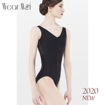 Adult black gymnastics uniform female ballet practice clothing shape clothing basic training uniform dance clothing summer jumpsuit ATON