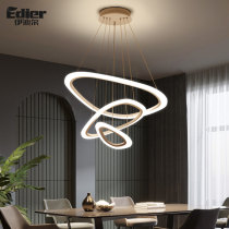 Dining room lamp Modern chandelier Ring-shaped simple study led bedroom living room hall headlight Creative chandelier