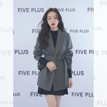 Mi Caixuan high-end casual long-sleeved gray suit jacket womens 2022 autumn and winter new Korean style tops