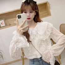 2021 Slim Slim Joker age age age age baby collar horn base long sleeve lace shirt coat Womens