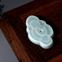 Yuji Pavilion Zen relief ceramic thread incense insert Incense holder Incense plate Hand carved aroma stove Household tea room incense holder