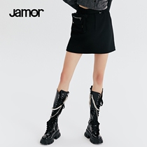 jamor2021 Autumn New Dark Wind skirt women pocket design function wind A- line dress