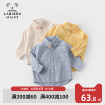 Rabbi tree childrens clothing boys shirt 2021 autumn new children Korean version of foreign style shirt baby long sleeve clothes