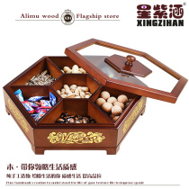 Dried Fruit Box Candy Box Solid Wood Quality Festive Home Division with lid Chinese Creative melon Snack Box Fruit Tray