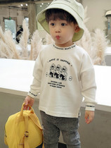 Boy long sleeve T-shirt 2020 spring autumn new Korean version small boy round collar compassionate blouses 1 baby foreign air hit undershirt