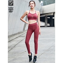 Muscle dog fitness set womens net red gym summer thin fast-drying sports bra yoga pants two-piece set