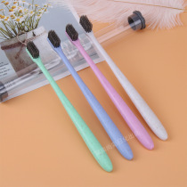 Wheat straw bamboo charcoal small head toothbrush OEM oral clinic custom travel portable adult soft wool custom