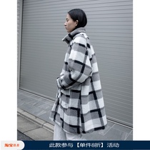 Woolen coat female winter Joker long cotton lamb wool lapel wide
