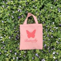 Beauties Required single-tasting solid butterfly printed canvas bag Japanese 100 lap casual style hand carrying bag phone bag
