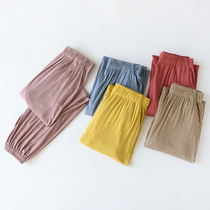 Japanese copper ammonia silk pajama pants female summer thin trousers straight tube loose closing leg wearing Ice Silk home pants spring and autumn