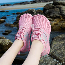 Five-finger shoes non-slip childrens traceability shoes anti-collision men and women snorkeling swimming shoes anti-cutting soft bottom red foot skin shoes