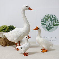 Simulation white goose swan poultry goose duck farm animal model feather big white goose doll supermarket decorative ornaments