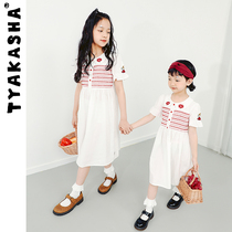 (Moomin co-authorship) TYAKASHAKIDS Takasha childrens skirt summer new girls short-sleeved dress