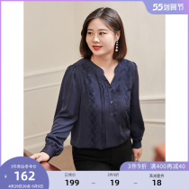 MSShe big code womens dress 2022 new spring dress palace windy edge small V neckline with loose coveting shirt blouse