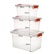 Small storage box Finishing household plastic box Transparent covered toy clothes storage box Storage box King size