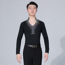 Dampao mens Latin dance blouses to dance to dance and practice the black pool to perform the dance clothes