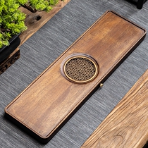 Household tea tray solid wood rosewood tea table Japanese small walnut tea Sea one person with drainage tray kung fu tea set