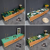ins Wind table fabric TV cabinet dustproof Waterproof cover cloth cotton linen animal printing shoe cabinet cover cloth tea table flag