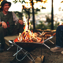snowpeak Xuefeng outdoor camping large stainless steel folding bonfire table portable burning fire table ST-034