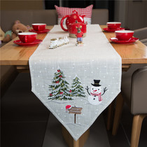 Christmas and New Year decoration gifts snowflake embroidery white dining table coffee table cloth TV cabinet European modern cover towel table flag