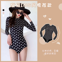 Miss Amoy swimwear womens new one-piece thin sexy backless long-sleeved bikini South Korea holiday ins spa