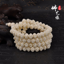 Natural Tibetan yak bone engraving Buddha pearl 108 flat bead hollowed-out road pass by hand string hand chain bulk bead