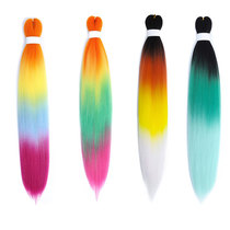 High Temperature Silk Colored Ponytail EZ CHEMICAL FIBER LARGE BRAID BLACK GRADIENT FLUFFY SOFT EASY BRAID DIRTY BRAID WIG