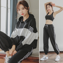 Fitness Room Yoga Clothes Fall New Long Sleeves Slim Speed Dry Clothes Running Loose Mesh Red Sports Casual Suit Women