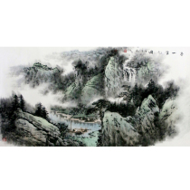 New product Li Xinhua Spring Mountain Cloud Kushan Famous Landscape Country Painting Real Miraculously Living Room Office Decoration with a group photo