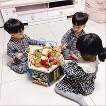 Children boys and girls baby 1-3 years old puzzle early education multi-function large string around beads treasure box toys