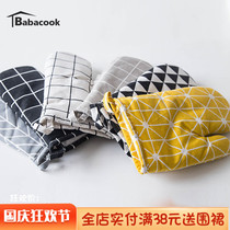 (Babaku) Nordic cotton microwave oven special gloves heat insulation anti-scalding high temperature resistant kitchen baking