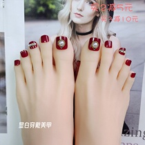 Summer display white foot nail patches Wear meadas big foot toenails Detached net red footed A full sticker toenails