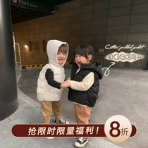 Cookie home baby shop hat detachable thickened cotton vest cotton coat