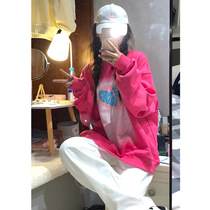 Retro collar sweater female 2021 autumn and winter Korean version of loose bf lazy wind students Joker American top ins tide