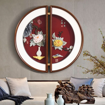 New Chinese style entry porch relief jade carving decorative painting Chinese style semicircle mural living room modern light luxury hanging painting