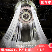 Gaomi organza wedding American gauze chair back yarn lace dress tablecloth decoration background fabric art