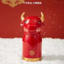 Common grain products Zhou Dafu Niu Bull Cup Joint Book of this Life Annual State Tide Breeze Cute Insulation Cup Stainless Steel Bull year water glass