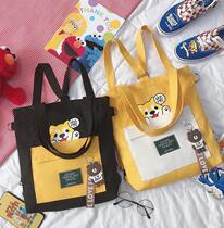 Canvas bag women crossbody bag Harajuku style simple canvas satchel bag 2019 new bag shoulder crossbody