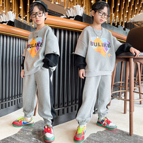 Boys autumn suit 2021 Spring and Autumn New Tong children Sports Korean version of the two-piece foreign handsome tide