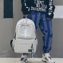 Fashion Trends Backpack Double Shoulder Bag Male Junior High School Boy High School Boy High School Boy Boy Canvas Han Edition Student Kits