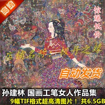 National Painting Work Pen Ultra High Definition Pictures Sun Jianlin Works Painting Set 9 Full Set Beautiful Woman Material Print Spray Painting