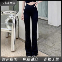 Kaka Womens Official Flagship Microhorn Shark Pants Womens Summer High Waist Cross Closets Hip Yoga Pants