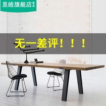 Nordic conference table solid wood desk simple modern designer long table and chair personality creative negotiation Workbench